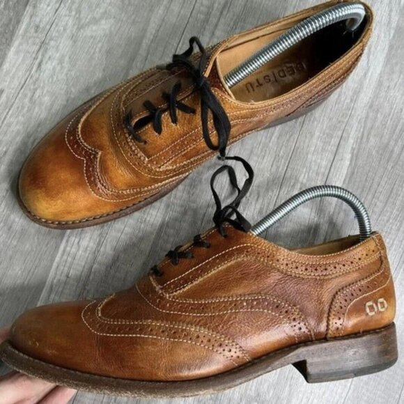 Bed Stu Womens Lita Oxfords Wingtip Leather Loafers Brown Shoes 90s Y2K Size 8